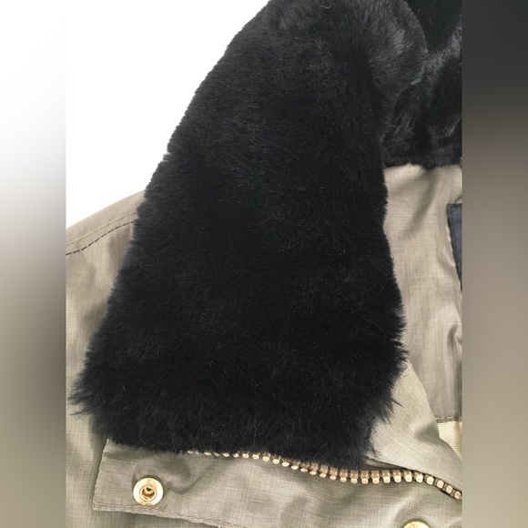 Y2k EUC Fera platinum bronze metallic Thermolite ski jacket with black faux fur - Picture 8 of 9